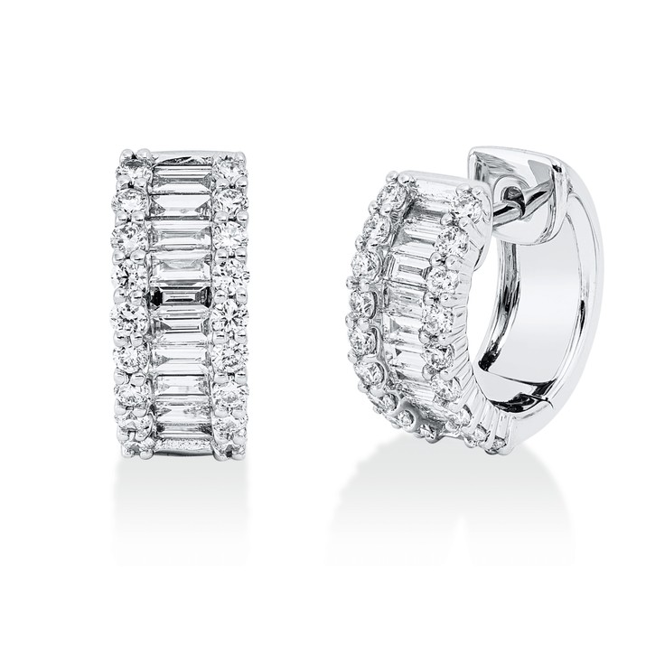 Creolen aus 750 Weißgold 56 Brillanten 1.43ct