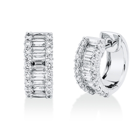 Creolen aus 750 Gold Weißgold 56 Diamanten 1,43ct 15x6,3mm