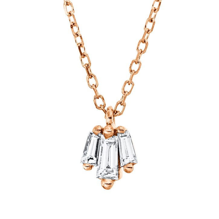 Collier aus 750 Rotgold 3 Diamanten 0.16ct