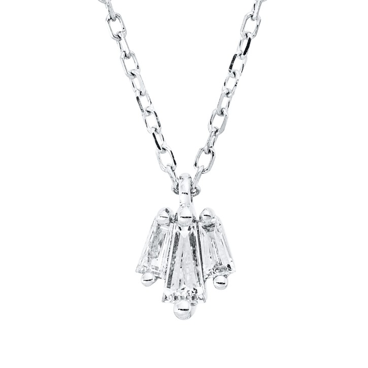 Collier aus 750 Weißgold 3 Diamanten 0.15ct