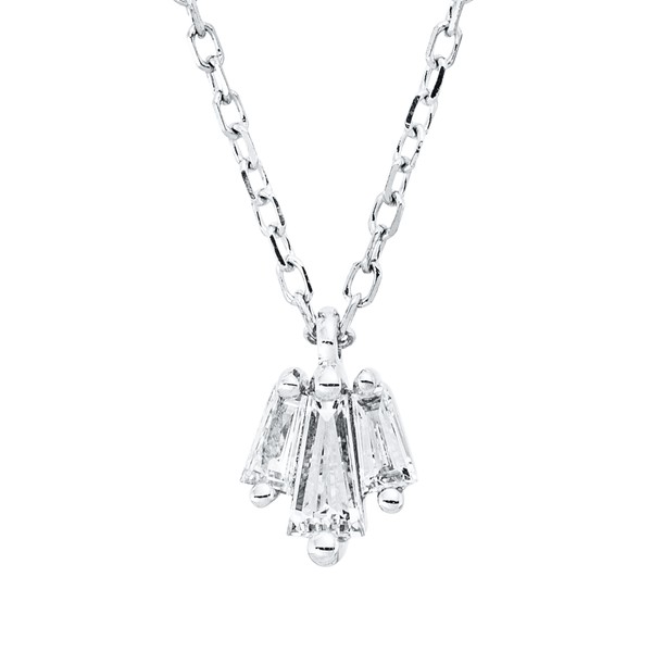 Collier aus 750 Weißgold 3 Diamanten 0.15ct