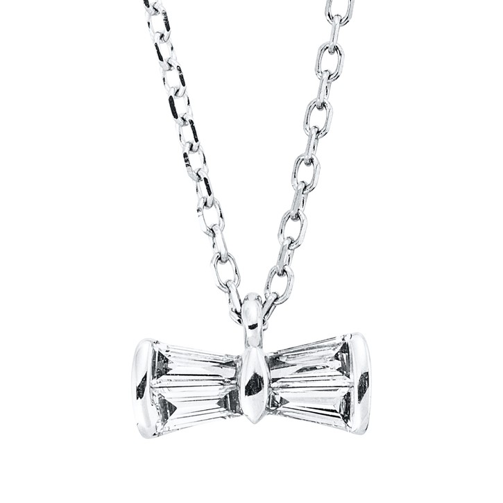 Collier aus 750 Weißgold 4 Diamanten 0.1ct