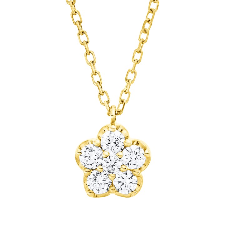 Collier aus 750 Rotgold 6 Brillanten 0.21ct
