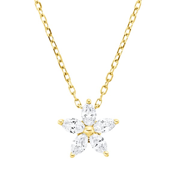 Collier aus 750 Gelbgold 5 Diamanten 0.26ct