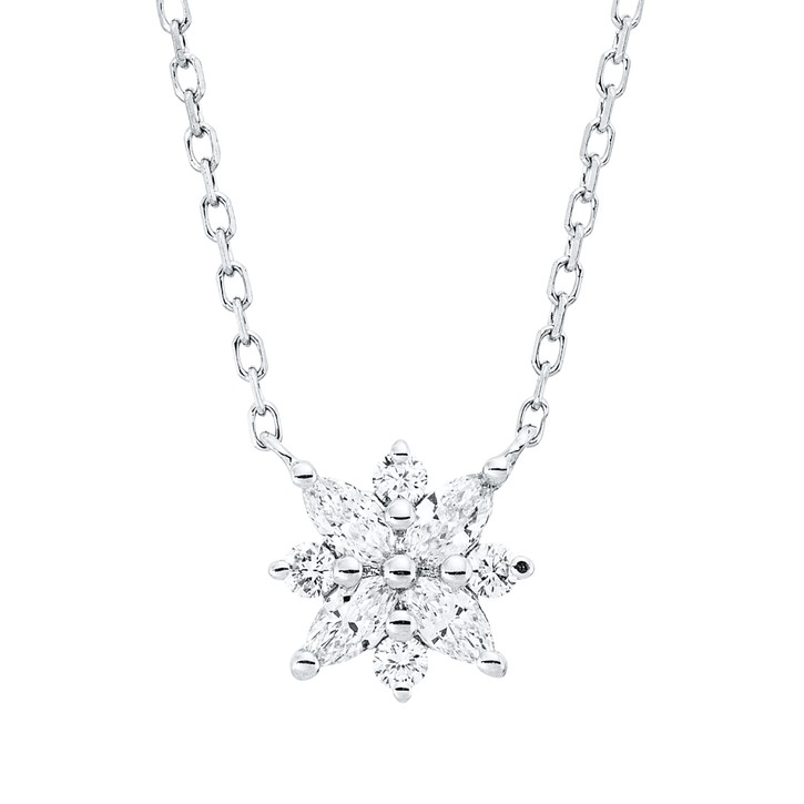 Collier aus 750 Weißgold 8 Brillanten 0.22ct