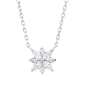 Collier aus 750 Gold Weißgold 8 Diamanten 0,22ct L:45,7cm