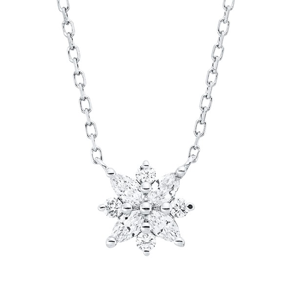 Collier aus 750 Weißgold 8 Brillanten 0.22ct