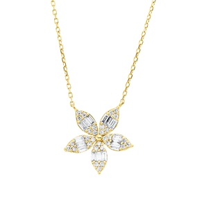 Collier aus 750 Gold Weißgold 13 Diamanten 0,38ct L:45,7cm