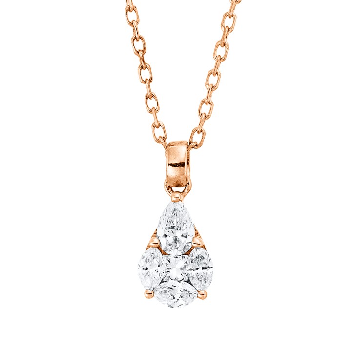 Collier aus 750 Rotgold 5 Diamanten 0.22ct
