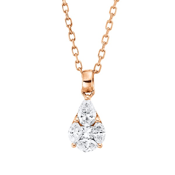 Collier aus 750 Rotgold 5 Diamanten 0.22ct