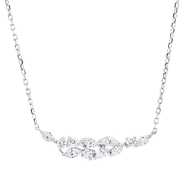 Collier aus 750 Weißgold 11 Brillanten 0.4ct