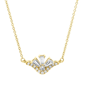 Collier aus 750 Gold Gelbgold 15 Diamanten 0,24ct L:45,7cm