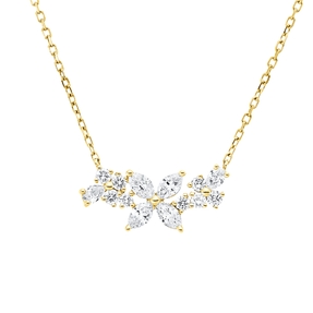 Collier aus 750 Gold Gelbgold 14 Diamanten 0,45ct L:45,7cm