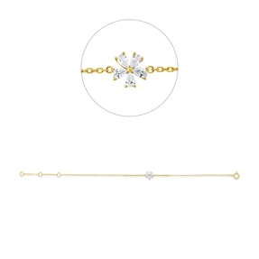 Armband aus 750 Gelbgold 5 Diamanten Tropfen-Schliff 0,18ct TW-VSI B:6,4mm L:17,8cm Armband aus 750 Gelbgold 5 Diamanten Tropfen-Schliff 0,18ct TW-VSI B:6,4mm L:17,8cm