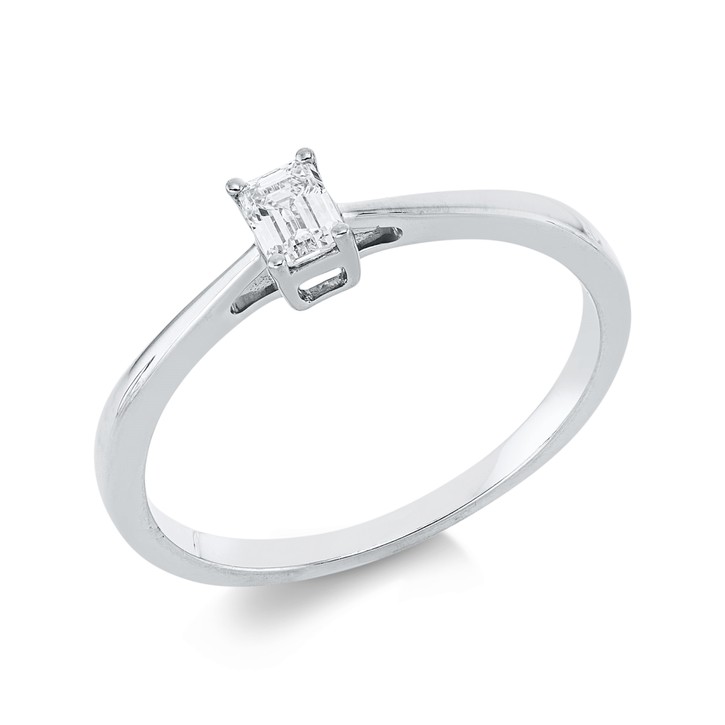 Solitaire Ring aus 750 Weißgold Diamant 0.21ct