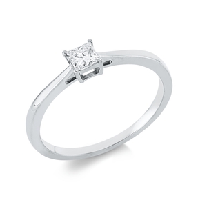 Solitaire Ring aus 750 Weißgold Diamant Prinzess-Schliff 0,21ct TW-SI B:3,9mm