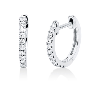 Creolen aus 585 Gold Weißgold 22 Brillanten 0,17ct W-SI/PI 12,5x1,6mm