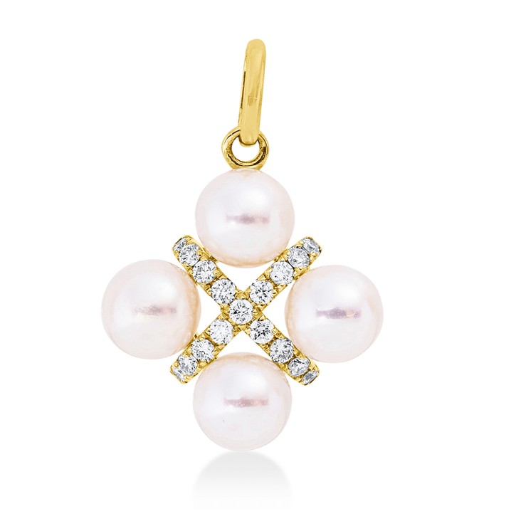 Anhänger aus 585 Gelbgold 4 Süßwasser-Perlen