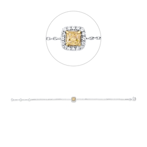 Armband aus 750 Gold gelb/weiß 17 Diamanten 0,51ct L:18cm 4er-Krappe