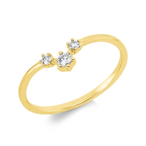 Ring aus 750 Gold Gelbgold 3 Brillanten 0,1ct TW-SI B:5,5mm