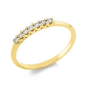 Ring aus 750 Gold Gelbgold 7 Brillanten 0,13ct TW-SI B:2,3mm