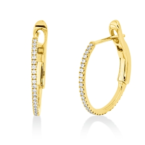 Creolen aus 750 Gold Gelbgold 62 Brillanten 0,18ct TW-SI 17,6x1mm