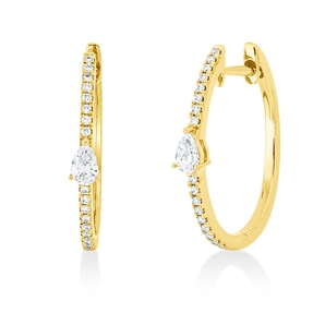 Creolen aus 750 Gold Gelbgold 36 Diamanten 0,3ct TW-SI 19,1x2,9mm