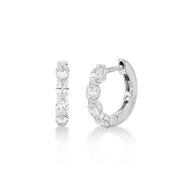 Creolen aus 750 Weißgold 8 Diamanten 0.53ct