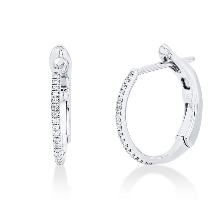 Creolen aus 750 Weißgold 48 Brillanten 0.1ct