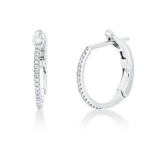 Creolen aus 750 Gold Weißgold 48 Brillanten 0,1ct TW-SI 15,7x1,2mm