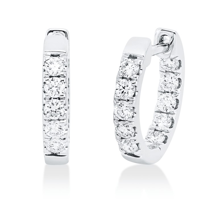 Creolen aus 750 Weißgold 20 Brillanten 0.59ct