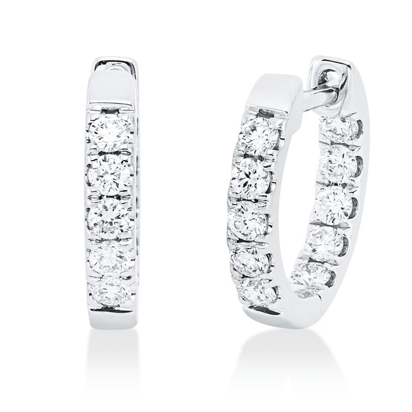 Creolen aus 750 Weißgold 20 Brillanten 0.59ct