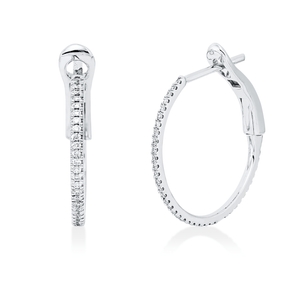 Creolen aus 750 Gold Weißgold 80 Brillanten 0,18ct TW-SI 21x1,1mm