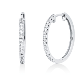 Creolen aus 750 Gold Weißgold 28 Brillanten 0,41ct TW-SI 20,4x1,9mm