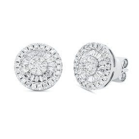 Ohrstecker aus 750 Gold Weißgold 99 Diamanten 0,68ct TW-SI 10,5x10,5mm