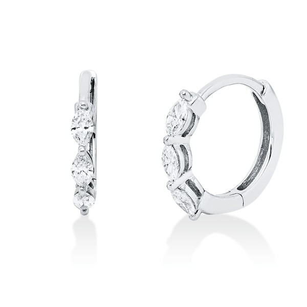 Creolen aus 750 Weißgold 6 Diamanten 0.22ct