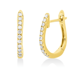 Creolen aus 750 Gold Gelbgold 22 Brillanten 0,21ct TW-SI 15,4x1,6mm