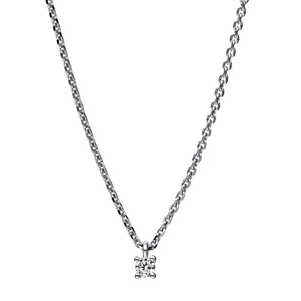 Solitaire Collier aus 585 Weißgold 1 Brillant 0.05ct