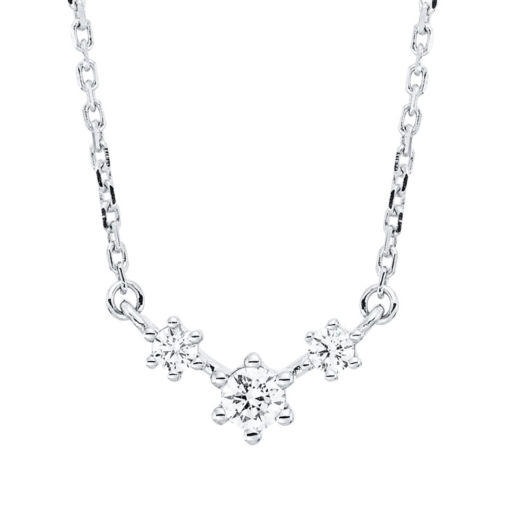 Collier aus 750 Weißgold 3 Brillanten 0.1ct