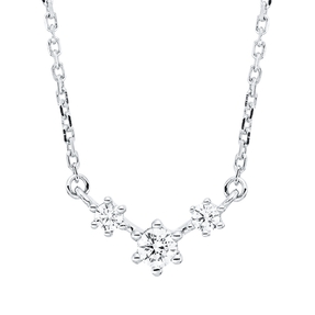 Collier aus 750 Gold Weißgold 3 Brillanten 0,1ct TW-SI L:45cm