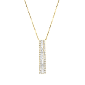 Collier aus 750 Gold Gelbgold 59 Diamanten 0,65ct TW-SI L:45cm