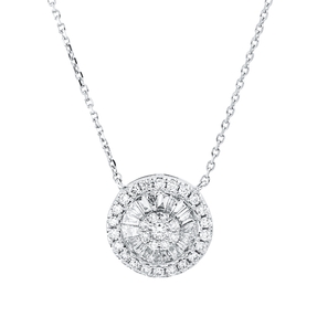 Collier aus 750 Gold Weißgold 49 Diamanten 0,39ct TW-SI L:45cm