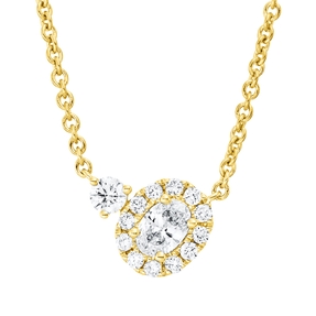 Collier aus 750 Gold Gelbgold 14 Diamanten 0,39ct TW-SI L:42cm