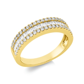 Ring aus 750 Gold Gelbgold 72 Diamanten 0,68ct TW-SI B:4,7mm