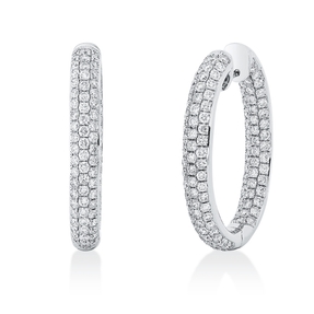 Creolen aus 750 Gold Weißgold 228 Brillanten 6,47ct TW-VSI/SI 37,2x5,5mm