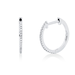 Creolen aus 750 Gold Weißgold 36 Brillanten 0,09ct TW-SI 14,7x1mm