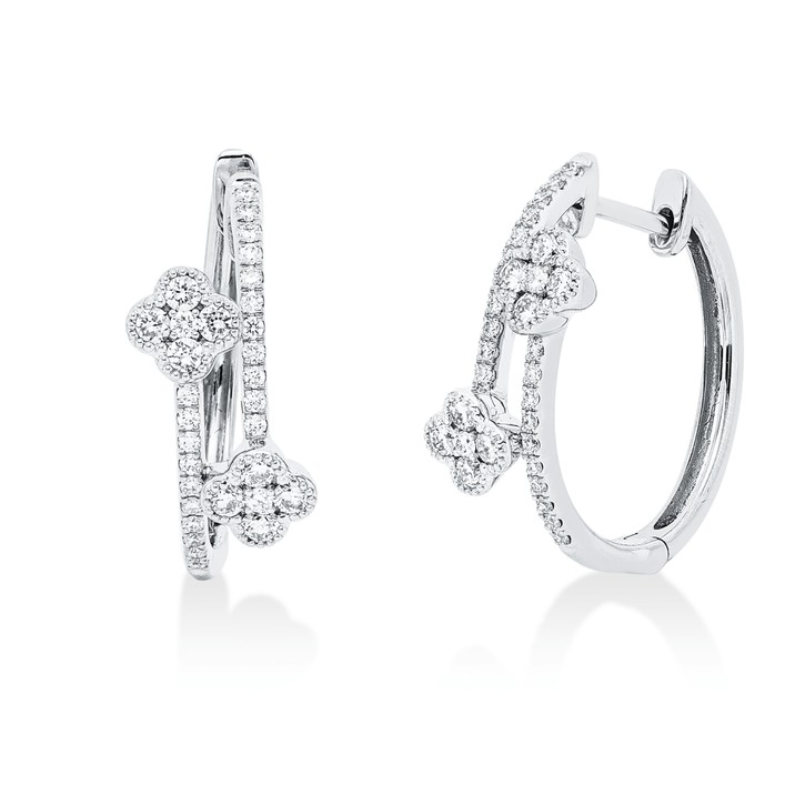 Creolen aus 750 Weißgold 62 Brillanten 0.46ct