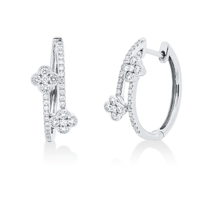 Creolen aus 750 Gold Weißgold 62 Brillanten 0,46ct TW-SI 18,2x7,3mm