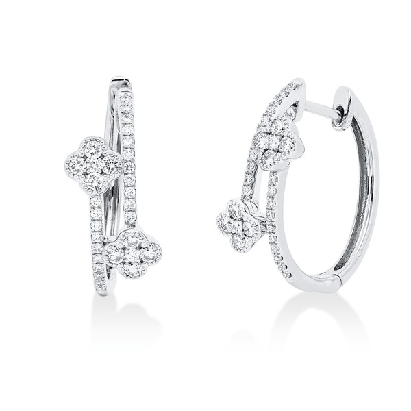 Creolen aus 750 Weißgold 62 Brillanten 0.46ct