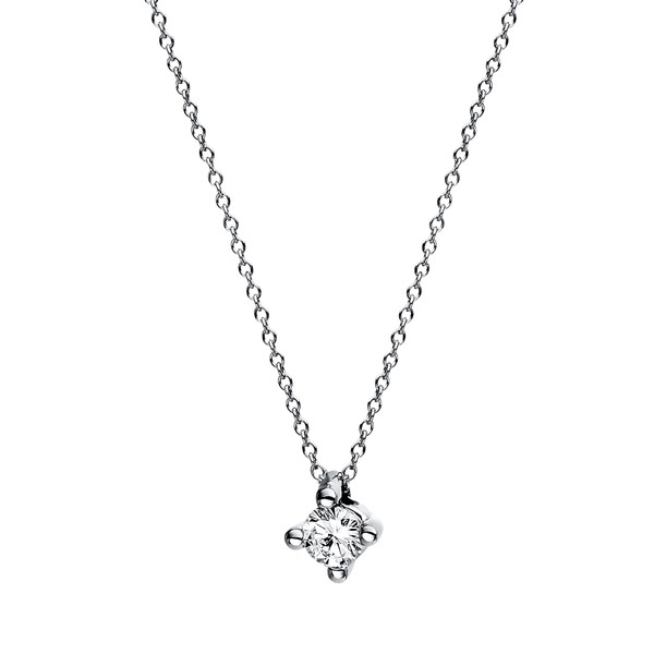 Solitaire Collier aus 585 Weißgold 1 Brillant 0.1ct